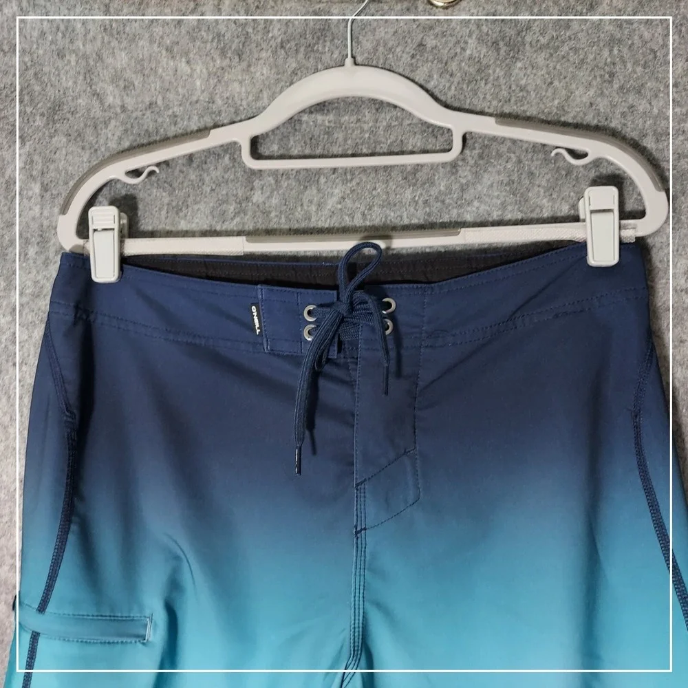 ONeill Mens 30 Board Shorts Ombre Blue‎ Swim Trunks Quick Dry Beach Comfort